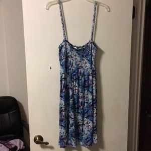 Pineapple Moon Blue Flowery Dress